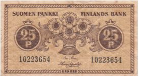 Finland 25 pennia 1918 (1?-1)-(1) Banknote