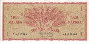 Finland 1 markka 1963 (1+-01)-(01) Banknote