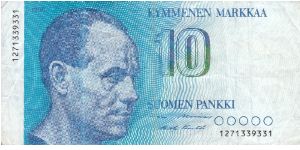 Finland 10 markkaa 1986 (1+) Banknote