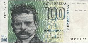 Finland 100 markkaa 1986 Litt A (1+) Banknote