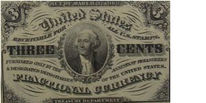 Fractional Currency
3 Cents Washington
Third Issue Banknote