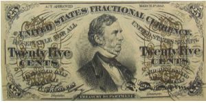 Fractional Currency
Twenty Five Cents
Fessenden
Third Issue Banknote