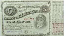 Louisiana Five Dollar Interest Bearing Note Banknote