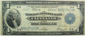 1 U.S. Dollar
Federal Reserve Note
Cleveland
Elliot/Burke
Davis/Fancher Banknote