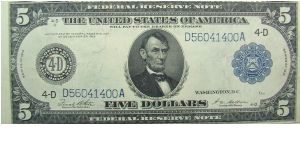 5 U.S. Dollars
Federal Reserve Note Banknote