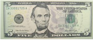 5 U.S. Dollars
Federal Reserve Note Banknote