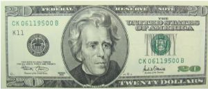 20 U.S. Dollars
Federal Reserve Note Banknote
