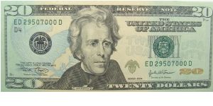 20 U.S. Dollars
Federal Reserve Note Banknote