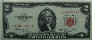 $2 United States Note 
Priest/Humphrey Banknote