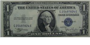 $1 Silver Certificate
Julian/Snyder Banknote