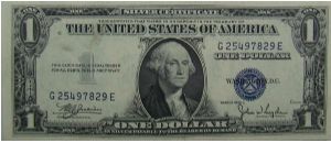 $1 Silver Certificate
Julian/Snyder Banknote