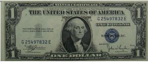 $1 Silver Certificate
Julian/Snyder Banknote