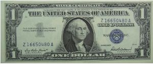 $1 Silver Certificate
Priest/Anderson Banknote