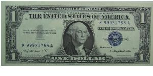 $1 Silver Certificate
Smith/Dillon Banknote