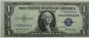 $1 Silver Certificate
Priest/Anderson Star Note Banknote