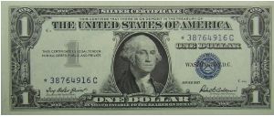 $1 Silver Certificate
Priest/Anderson
Star Note Banknote