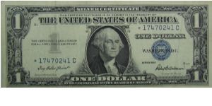 $1 Silver Certificate
Priest/Anderson Star Note Banknote