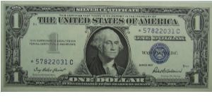 $1 Silver Certificate
Priest/Anderson Star Note Banknote