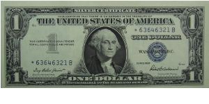 $1 Silver Certificate
Priest/Anderson Star Note Banknote