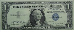 $1 Silver Certificate
Smith/Dillon Star Note Banknote