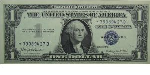 $1 Silver Certificate
Granahan/Dillon Star Note Banknote