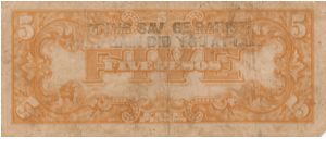 PI-107b Philippine 5 Peso note under Japan rule with RARE overprint. Banknote