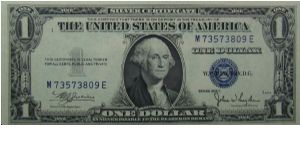 $1 Silver Certificate
Julian/Snyder Banknote