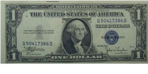 $1 Silver Certificate
Julian/Snyder Banknote