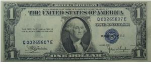 $1 Silver Certificate
Julian/Snyder Banknote