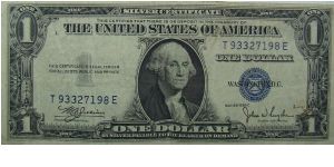 $1 Silver Certificate
Julian/Snyder Banknote