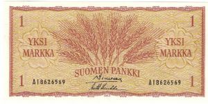 1 markka; 1963 Banknote