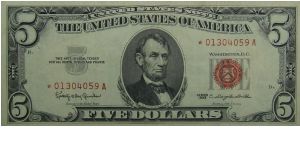 1963 $5 United States Note
Granahan/Dillon
Star Note Banknote