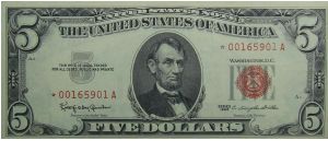 1963 $5 United States Note
Granahan/Dillon
Star Note Banknote