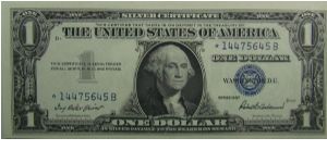 1957 $1 Silver Certificate
Priest/Anderson
Star Note Banknote