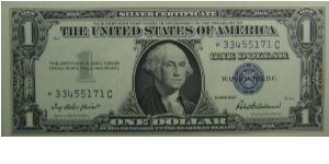 1957 $1 Silver Certificate
Priest/Anderson
Star Note Banknote