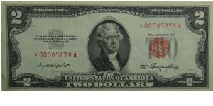 1953 $2 United States Note
Priest/Humphrey
Star Note Banknote