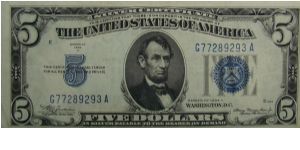 1934A $5 Silver Certificate
Julian/Morganthau Banknote
