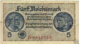 5 Mark issued in Nazi Era Banknote