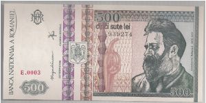 Romania 500 Lei 1992 P101. Banknote