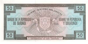 Banknote from Burundi