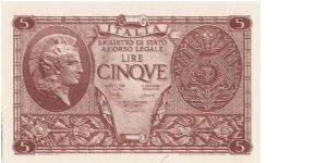 5 Lire 'Luogotenenza' Banknote