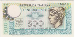 500 Lire 'Mercurio' Banknote