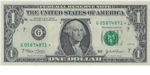 2003 $1 Federal Reserve Star Note Banknote