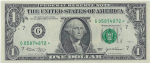 2003 $1 Federal Reserve Star Note Banknote