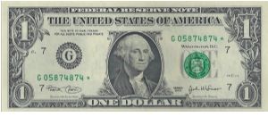 2003 $1 Federal Reserve Star Note Banknote