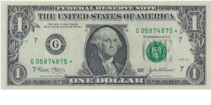 2003 $1 Federal Reserve Star Note Banknote