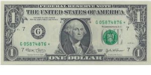 2003 $1 Federal Reserve Star Note Banknote