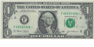 2003 $1 Federal Reserve Star Note Banknote