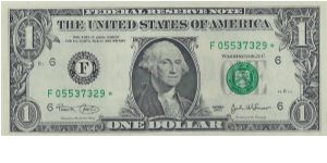 2003 $1 Federal Reserve Star Note Banknote