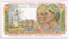 French Antilles
5 F Banknote